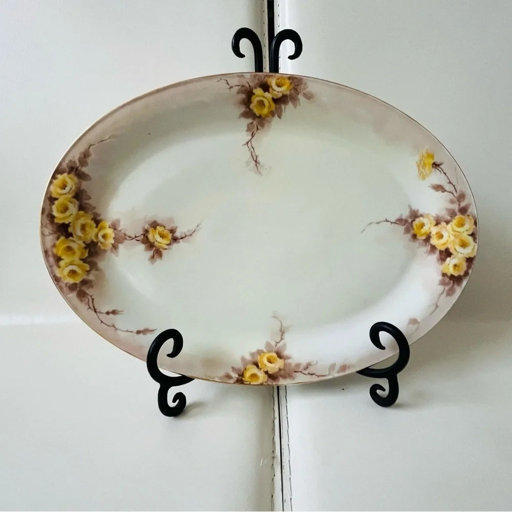 Antique Tirschenreuth Germany 1962 Hand Painted Tray